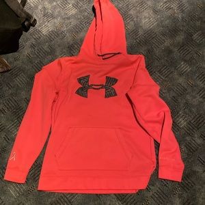 Pink M size Under Armor Hooded Sweatshirt